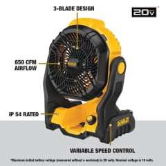 Ventilador Portátil Sem Fio à Bateria MAX 20V DCE512B DEWALT 