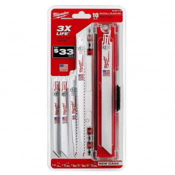 Kit mini serra sabre manual + 10 lâminas com estojo MILWAUKEE