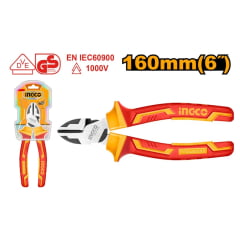 ALICATE DE CORTE DIAGONAL ISOLADO 1.000V VDE CR-V 6" INGCO ALICATE DE CORTE DIAGONAL ISOLADO 1.000V VDE CR-V 6" INGCO
