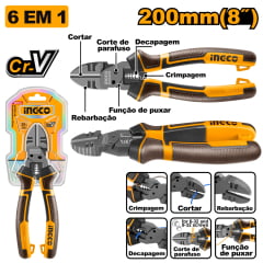ALICATE DE CORTE MULTIFUNCIONAL 6 EM 1 CR-V 8" 200MM INGCO ALICATE DE CORTE MULTIFUNCIONAL 6 EM 1 CR-V 8" 200MM INGCO