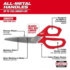 TESOURA DE TRABALHO PROFISSIONAL 9 RETA 48-22-4046 MILWAUKEE