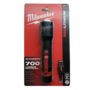 LANTERNA LED TRUEVIEW À BATERIA  USB RECARREGAVEL 700 LUMENS 2110-21 MILWAUKEE 