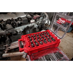 KIT SOQUETES DE IMPACTO 1/2" 27 PÇS PACKOUT 49-66-6804 MILWAUKEE